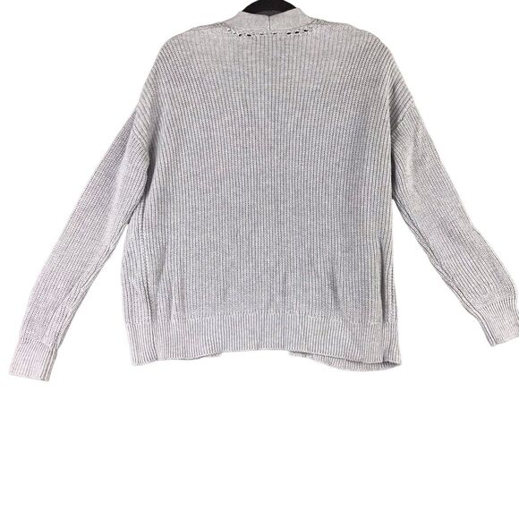 Abound Womens Size XS LightGray Long Stitch Open Front Cardigan Sweater - Picture 3 of 8